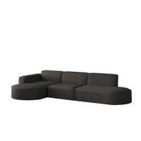 ECKSOFA Palma In Scala - Anthrazit, Holzwerkstoff/Textil (296/165cm) - Fun Möbel