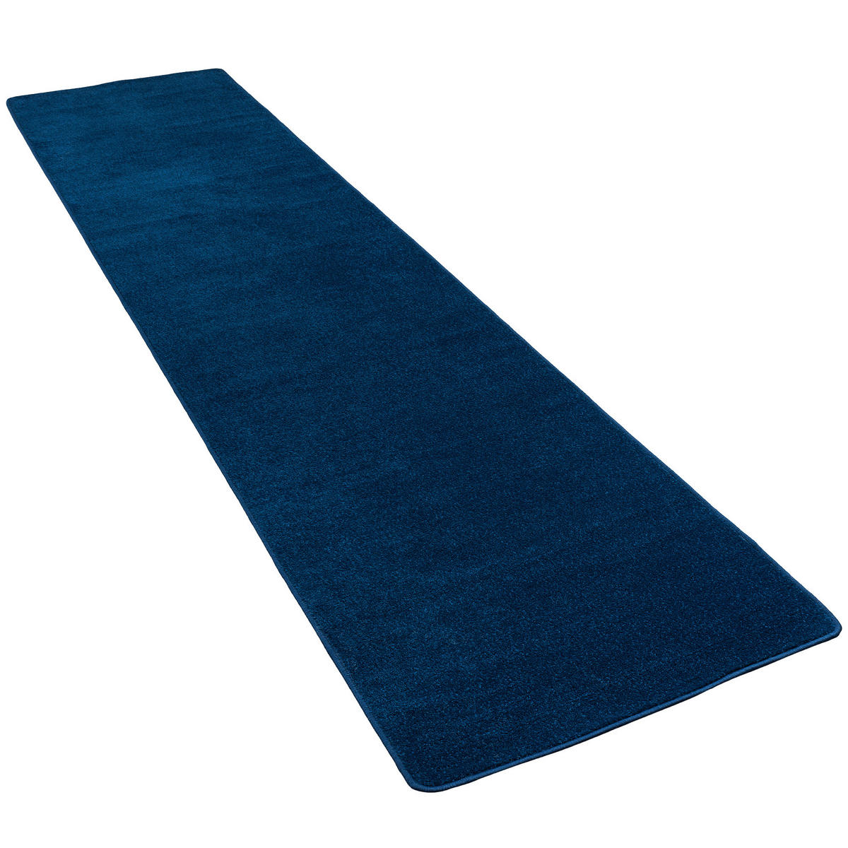 TREND VELOURS LÄUFER TEPPICH JOY - Dunkelblau, Textil (100/100cm) - Snapstyle