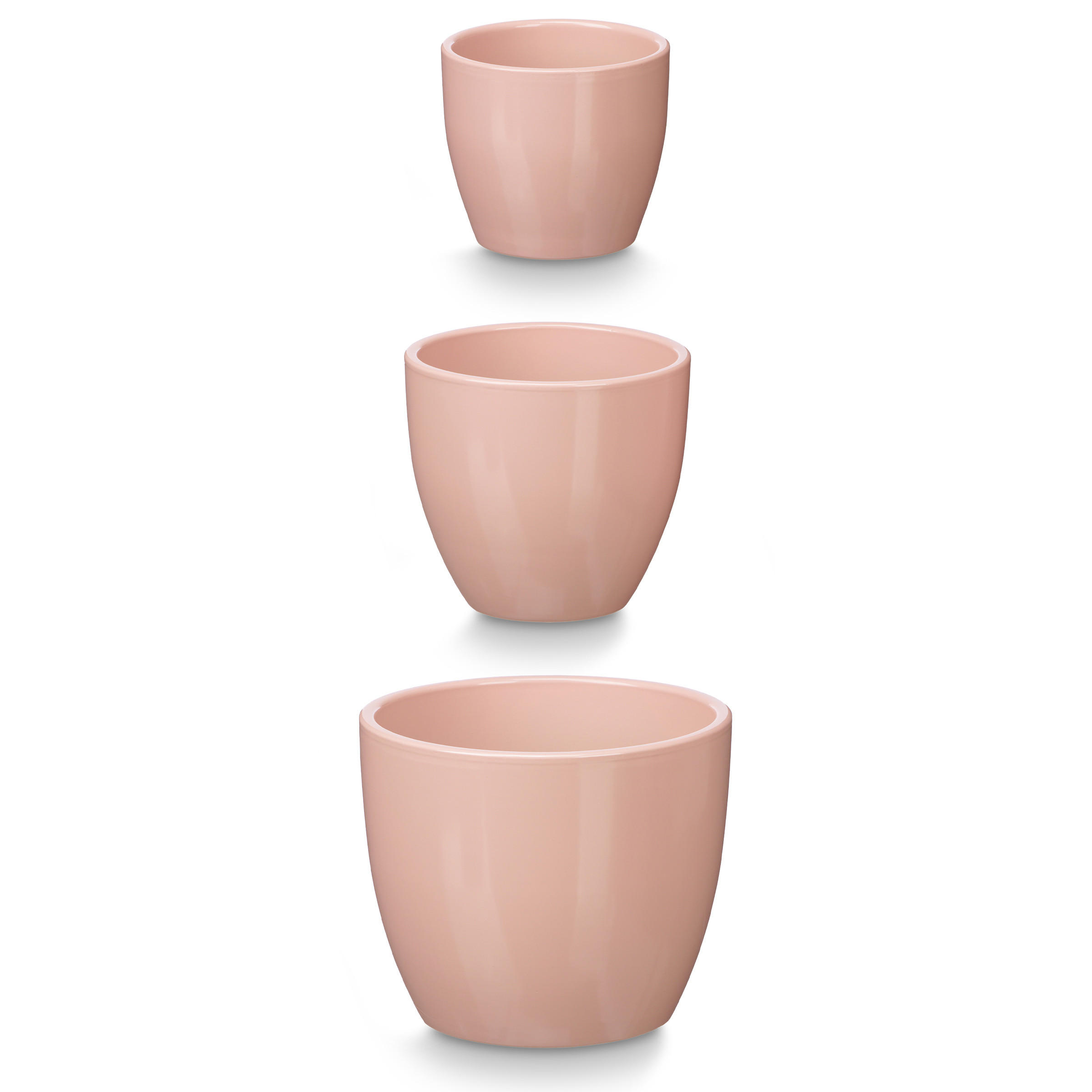 BLUMENTOPF Set Ø 14/17/22 cm, 3er - Rosa, Keramik (22/19/22cm)