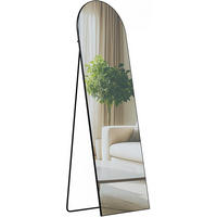 STANDSPIEGEL oval 50/3/160 cm Glas Schwarz-Matt - Schwarz, Glas (50/160/3cm) - CLP