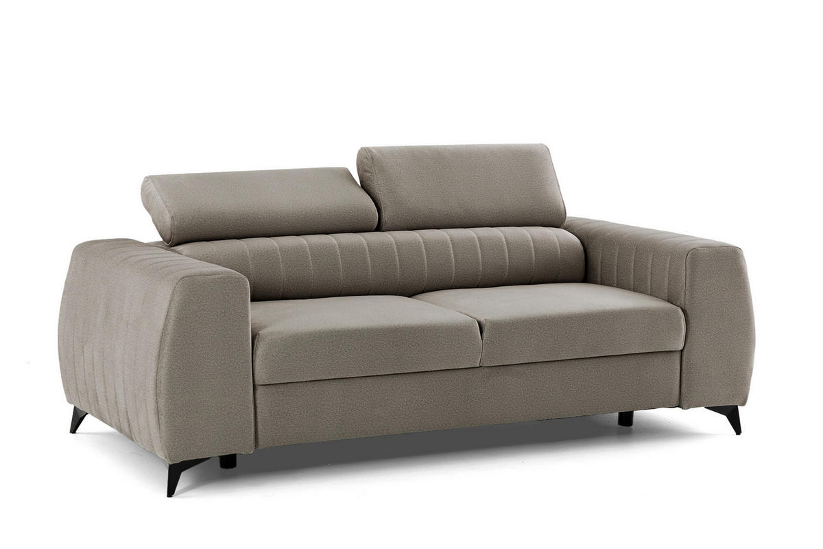 2-SITZER-SOFA PIERO 206 cm Velours Beige - Beige/Schwarz, Holz/Textil (206/95/100cm) - Muffo