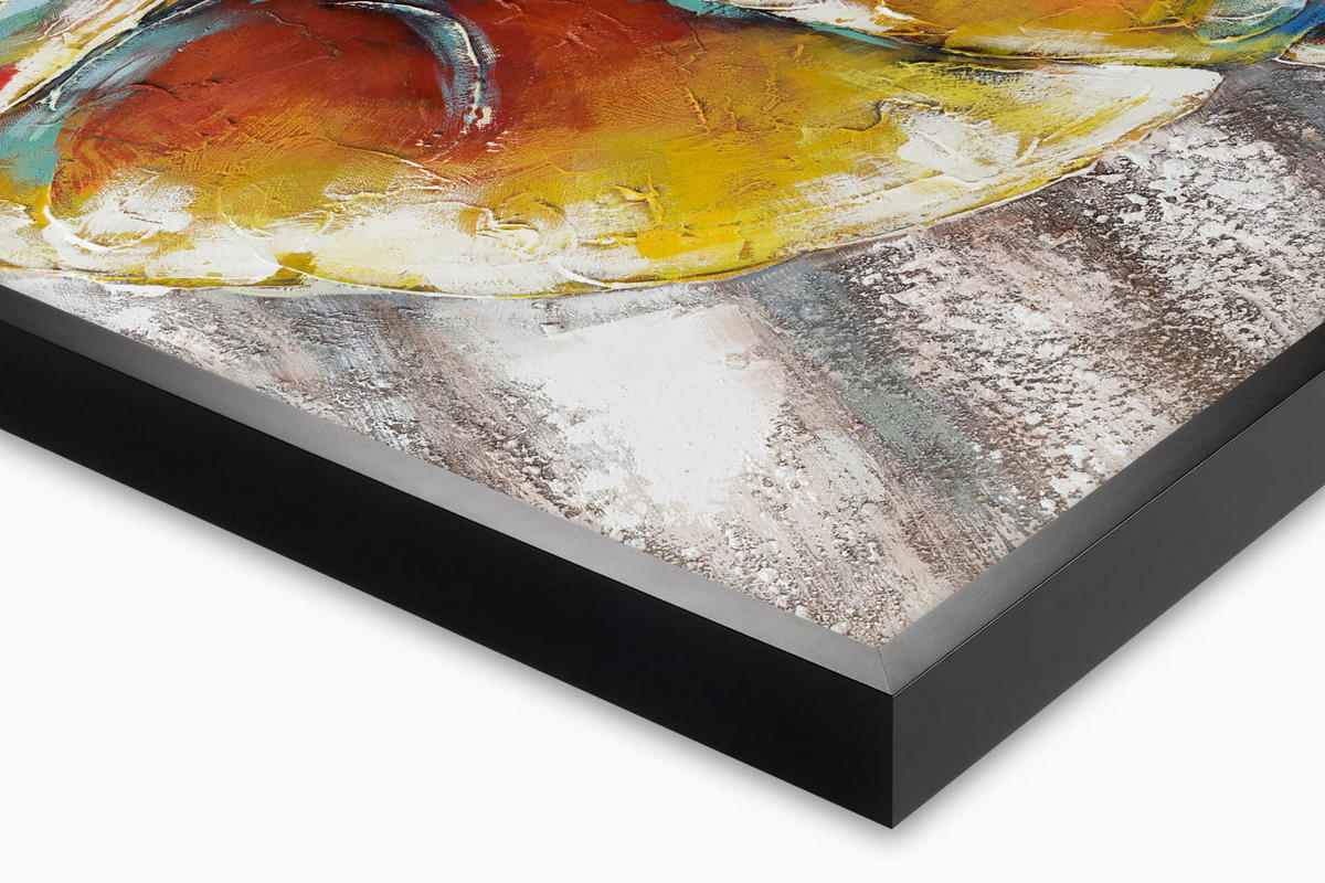 OLEJOMALBA 100/75 cm, Zvířata - různobarevná/červená, dřevo/textil (100/75cm) - KUNSTLOFT