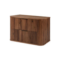 BADEZIMMERSCHRANK, Eiche-Nussbaum, Schwarze Griffe, 41,5 x 80 x 51,7 cm - Dunkelbraun/Schwarz, Holzwerkstoff/Kunststoff (80.4/51.7/41.5cm) - 3XE LIVING