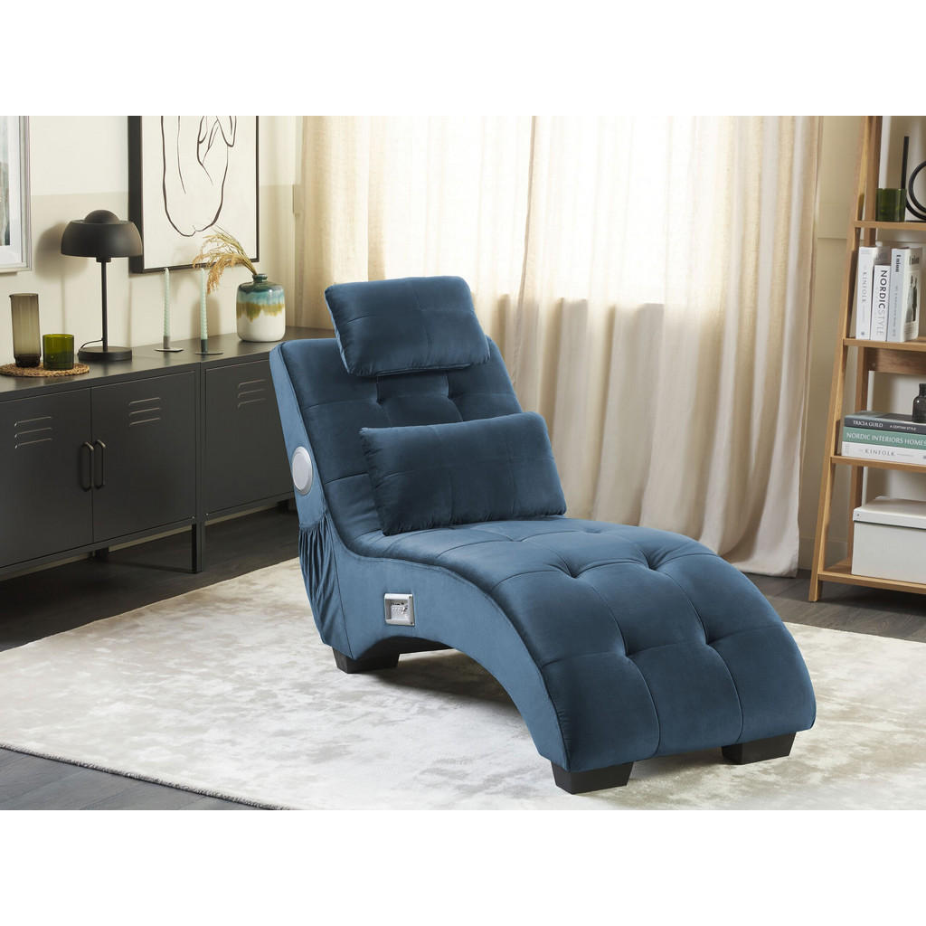 Thumbnail - Beliani Chaiselongue, Dunkelblau, Textil, 1-Sitzer, 157x82x66 cm, Wohnzimmer, Sessel, Relaxliegen