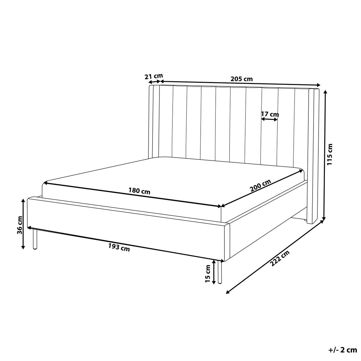 BETT mit Lattenrost 180x200 cm Beige Villette - Beige, Textil (180/200cm) - Beliani
