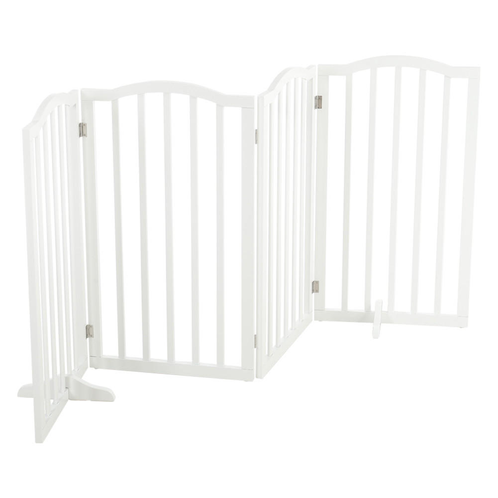 SCHUTZGITTER Gewölbt 4-Paneele Faltbar Freistehend MDF Weiß - Weiß, Holzwerkstoff (46/1.8cm) - Livingandhome