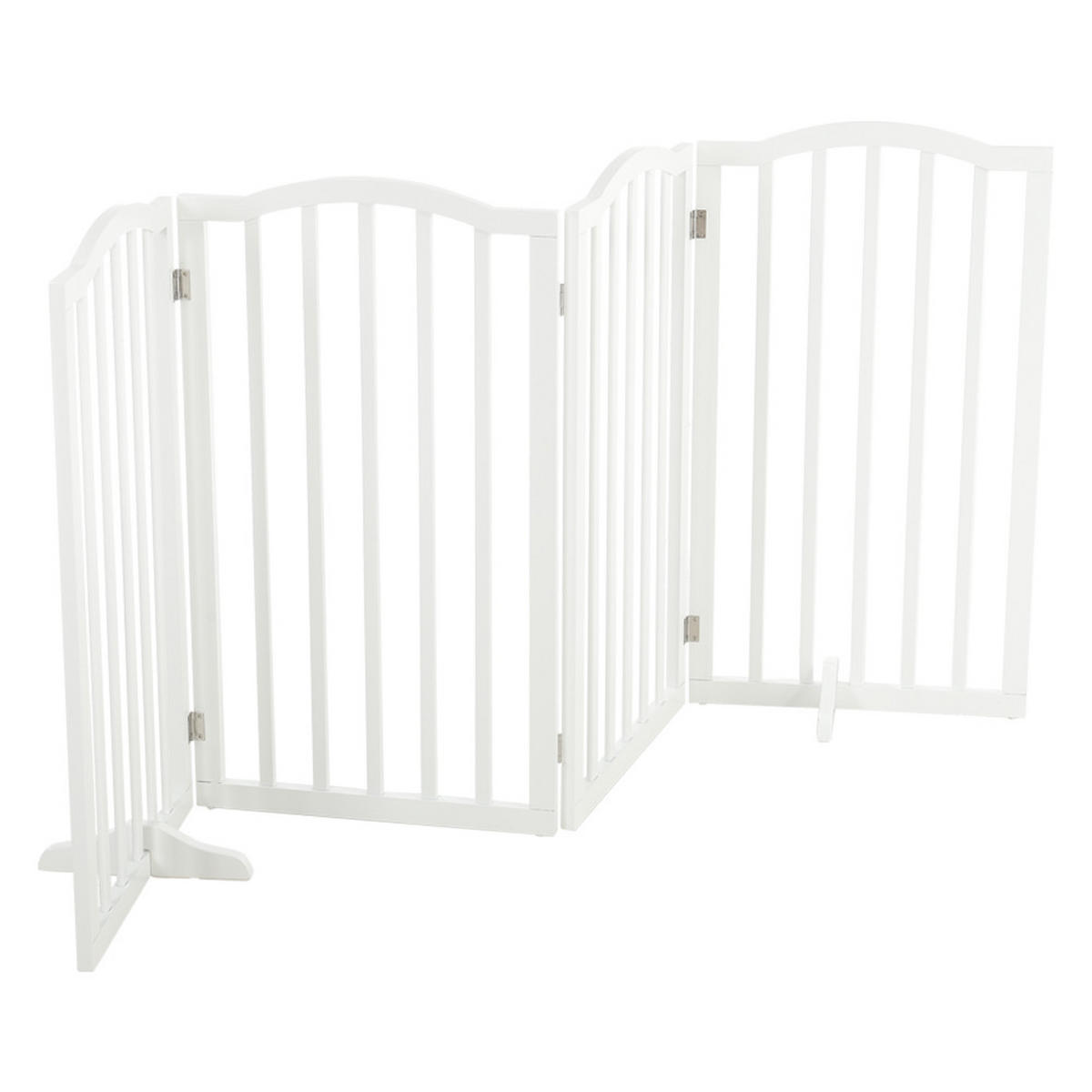 SCHUTZGITTER Gewölbt 4-Paneele Faltbar Freistehend MDF Weiß - Weiß, Holzwerkstoff (46/1.8cm) - Livingandhome