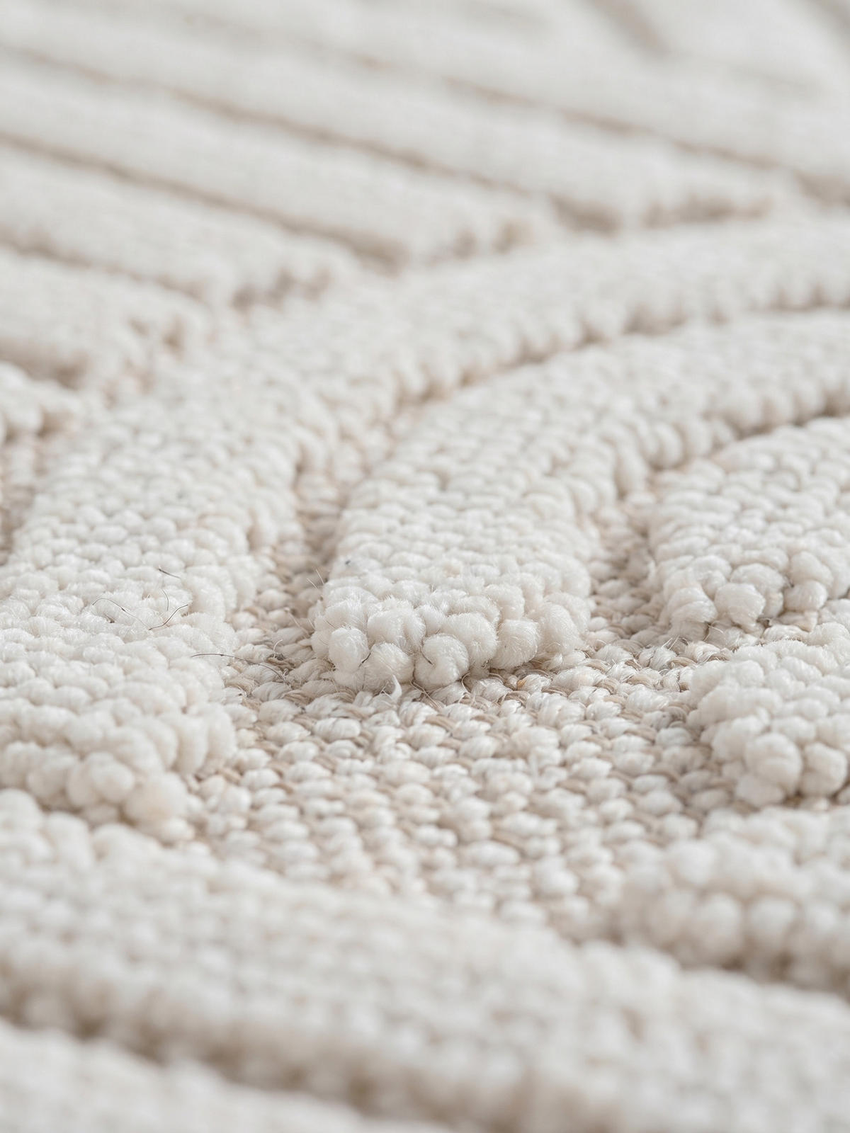TEPPICH Flachgewebe LANGAU in Creme, mit geometrischen Bögen, Ø 80 cm - Beige, Textil (80/80cm) - KADIMA DESIGN