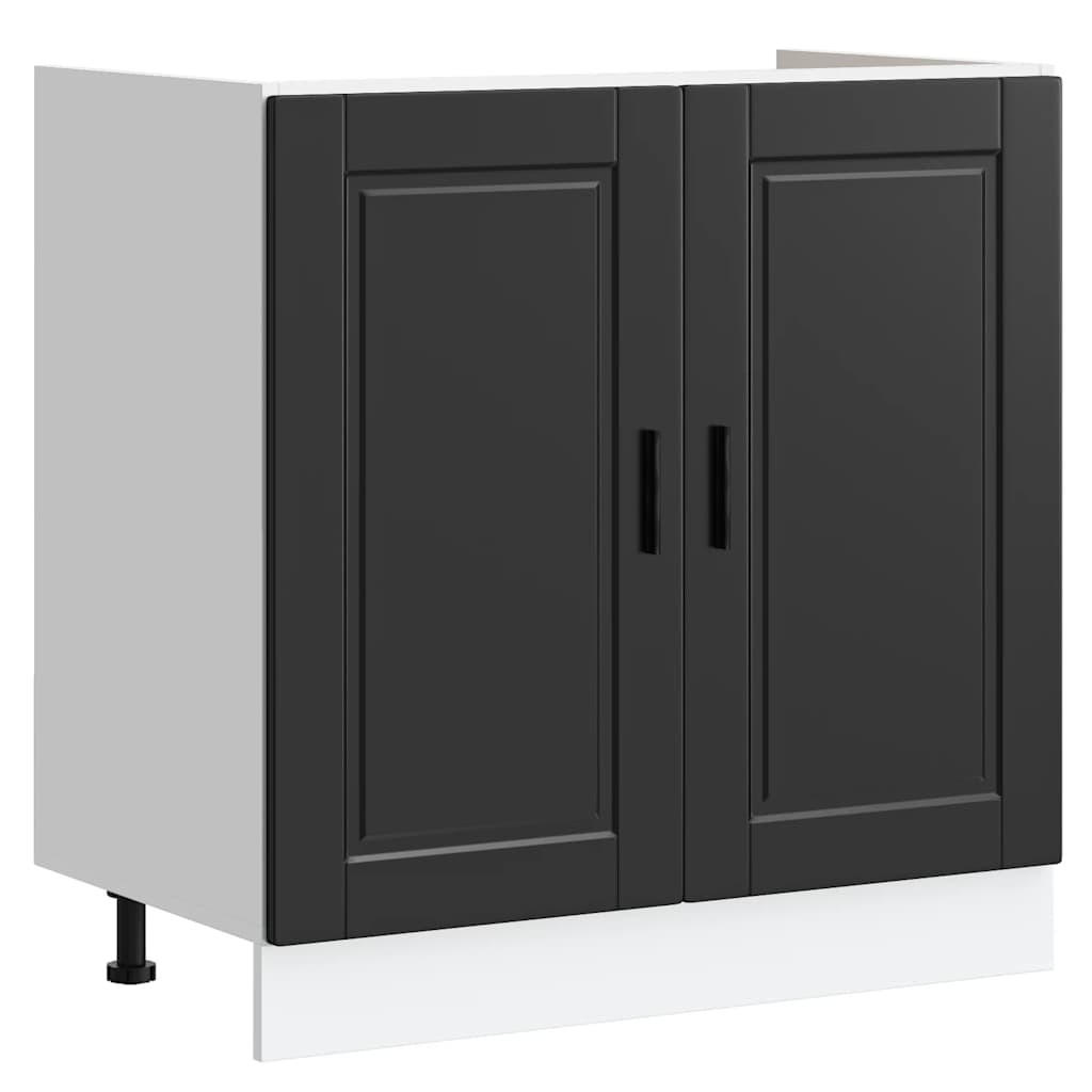 vidaXL Küchenunterschrank Schwarz 80x81.5x46 cm