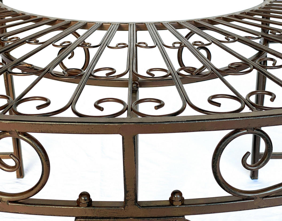 RUNDBANK Garten Metall Braun Ø 135 cm 96188 - Braun, Metall (135/46/135cm) - DanDiBo