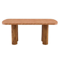 ESSTISCH 180/90/76 cm nussbaumfarben aus MDF mit bogenförmigem Säulengestell - Braun, Holzwerkstoff (180/90/76cm) - OKWISH