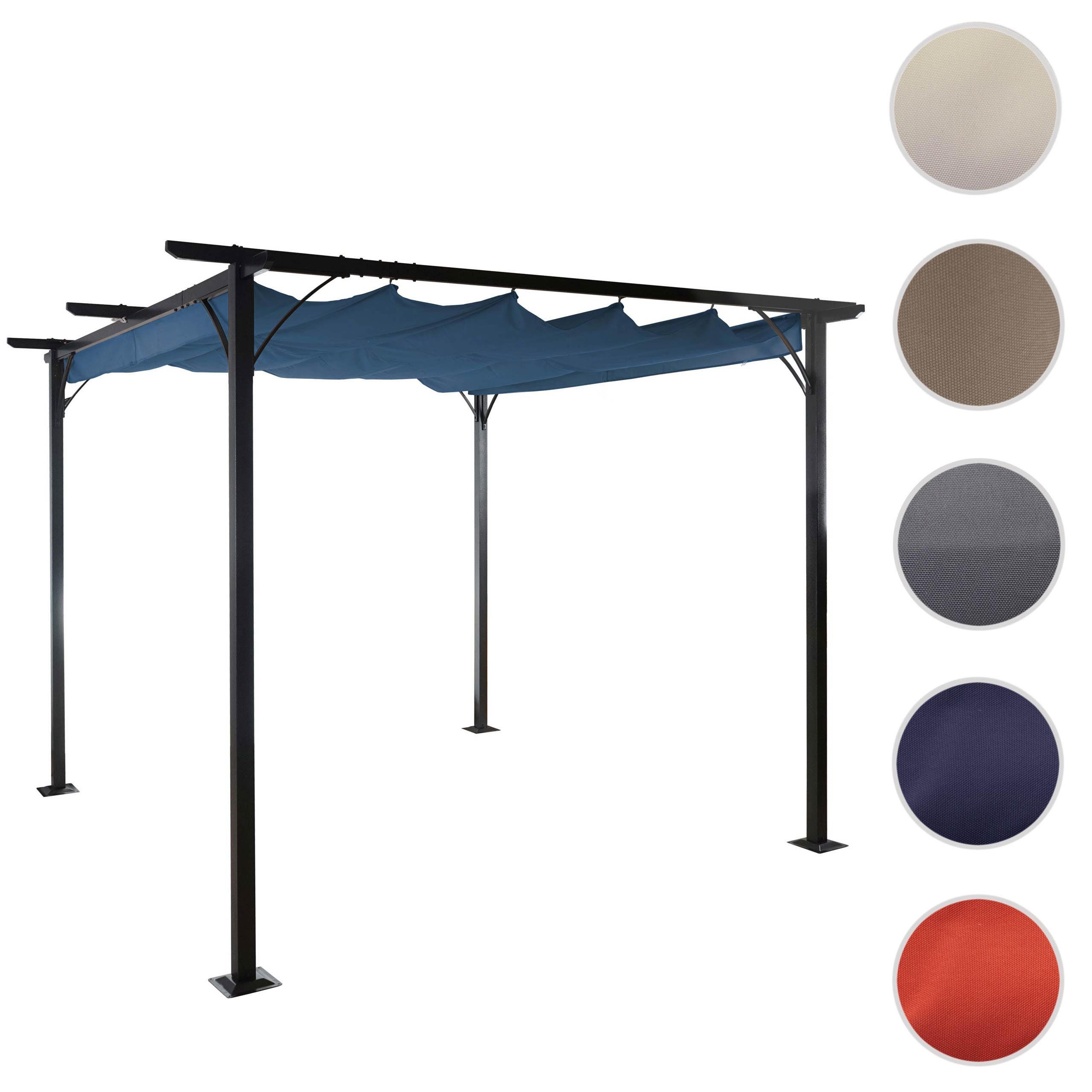 Thumbnail - MCW Pergola, Blau, Metall, 300x232x300 cm, Sonnenschutz, Pavillons