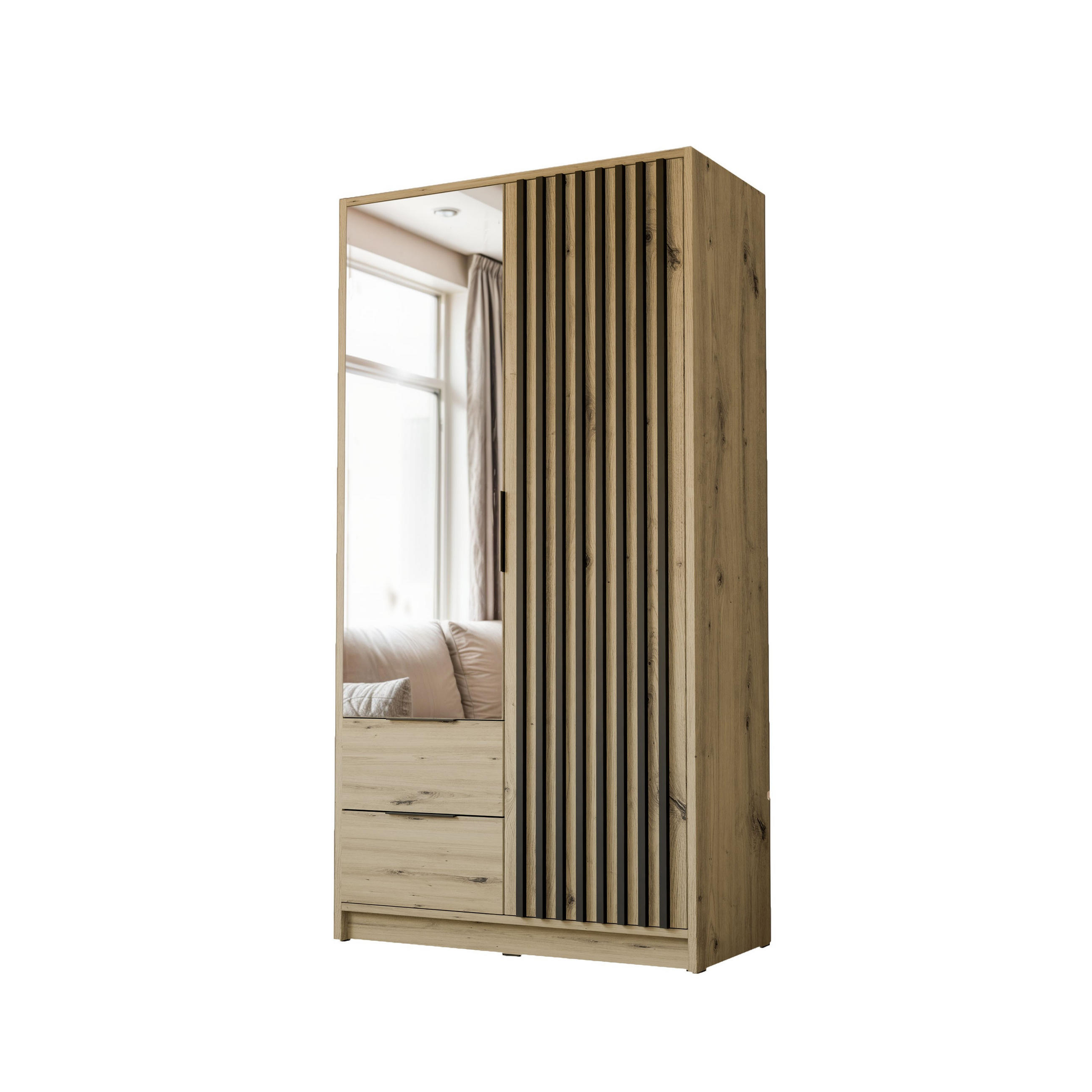 Lookway Kleiderschrank Eiche Artisan 105x200x51 cm