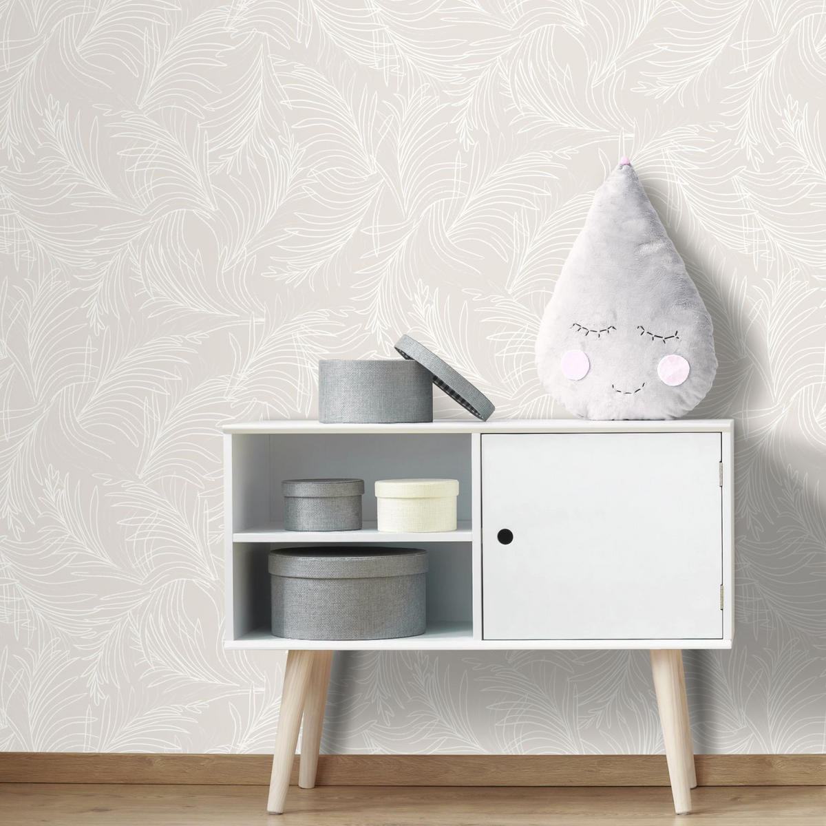 TAPETE gezeichnete Blätter - Beige, Papier (53/1000cm) - Sanders & Sanders
