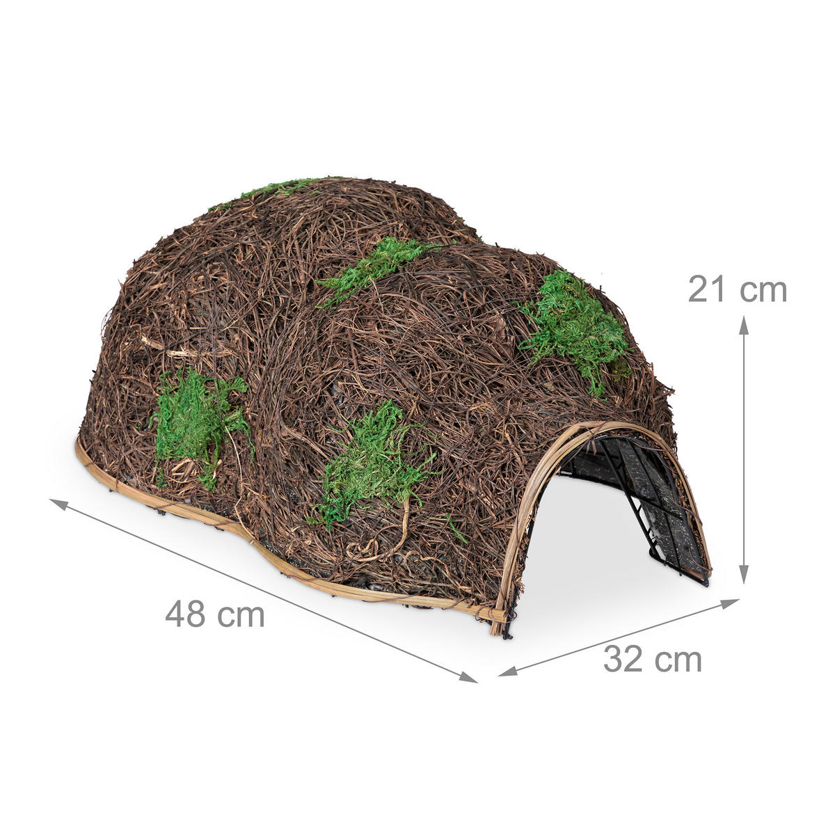 IGELHAUS - Dunkelbraun, Textil/Metall (32/21/48cm) - Relaxdays