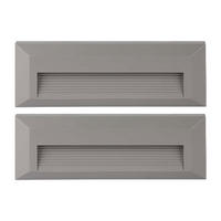 LED AUSSENLEUCHTE Grau Aluminium 2er Set - Grau, Kunststoff (2.8/23/8cm)