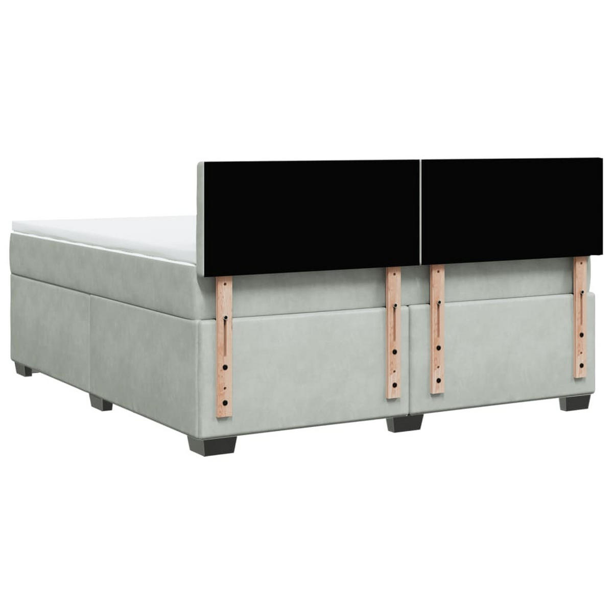 BOXSPRINGBETT 180/200 Cm Grau Samt - Grau, Textil (180/200cm) - vidaXL