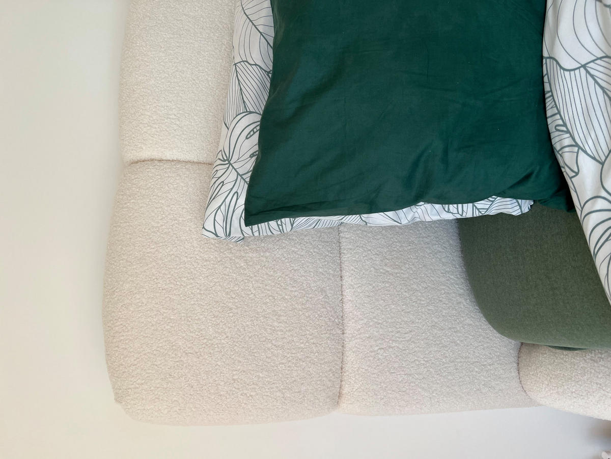 DOPPELBETT 200x200 Lucca mit Bettkasten, Stoff Bouclé, Creme - Creme, Holz/Textil (200/200cm) - Emporius