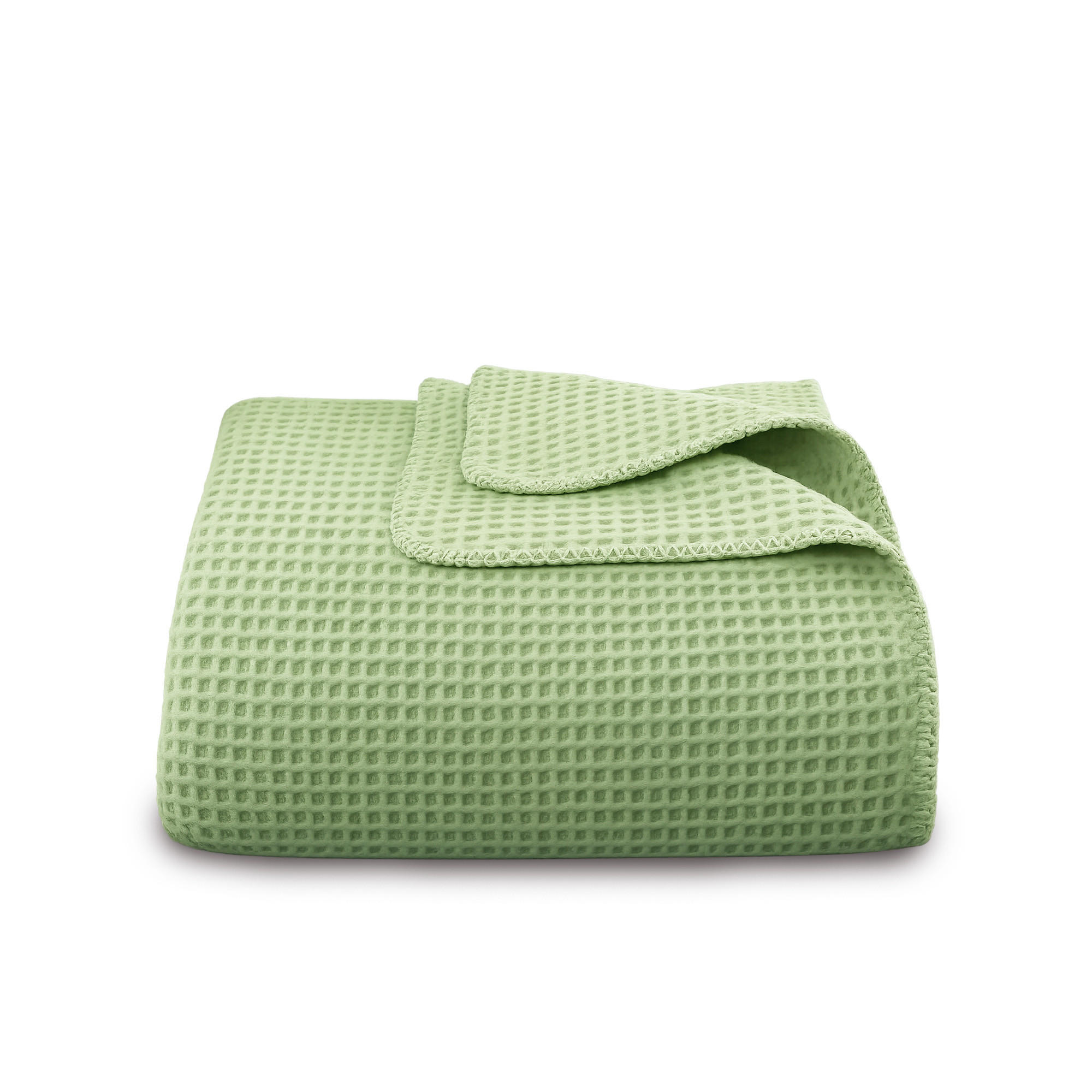 KUSCHELDECKE Waffelpiqué 140x200 cm Altgrün - Hellgrün, Textil (140/200cm)