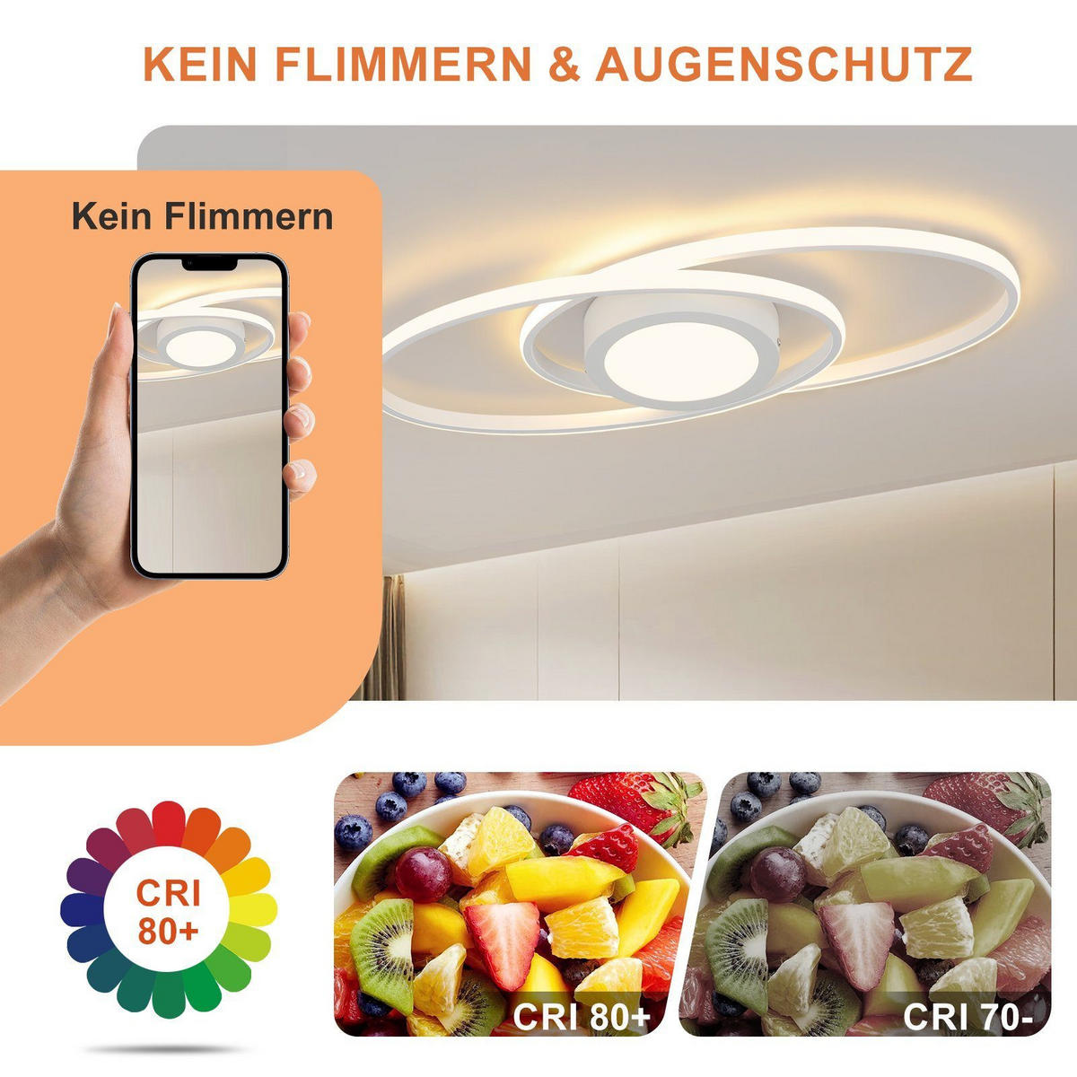 LED-DECKENLEUCHTE Einäugig 57/23/4 cm - Weiß, Metall (57/23/4cm) - Nettlife