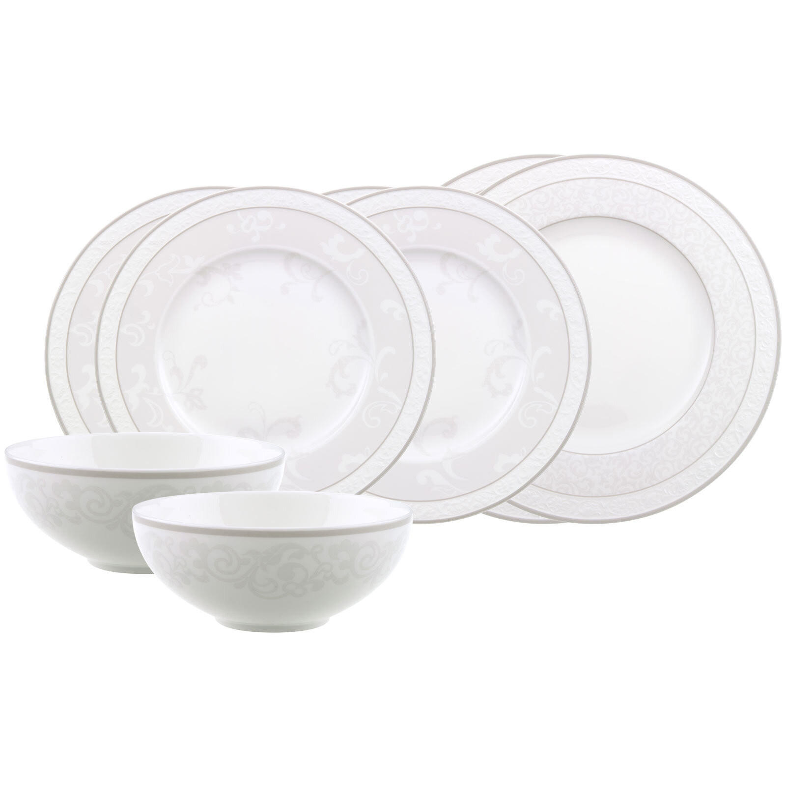 EINSTEIGER-SET Gray Pearl weiß 8er Set - Weiß, Keramik (2/2/2cm) - Villeroy & Boch