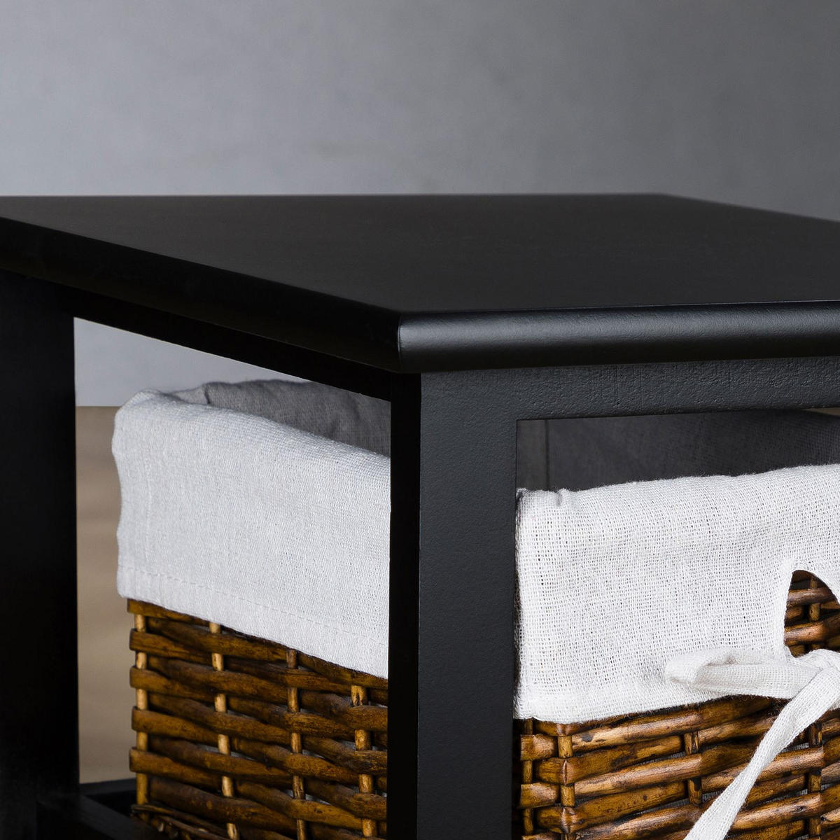 NACHTTISCH NOKOMIS - Schwarz, Holz (28/46/31cm) - IDIMEX