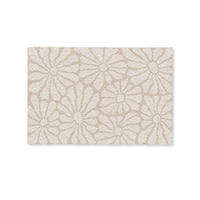 FUSSMATTE Floral - Druck - Beige - Braun - Minimalistisch 90x60 cm - Sandfarben, Kunststoff (90/0.4cm) - MuchoWow