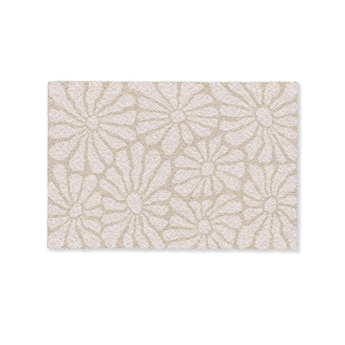 FUSSMATTE Floral - Druck - Beige - Braun - Minimalistisch 90x60 cm - Sandfarben, Kunststoff (90/0.4cm) - MuchoWow