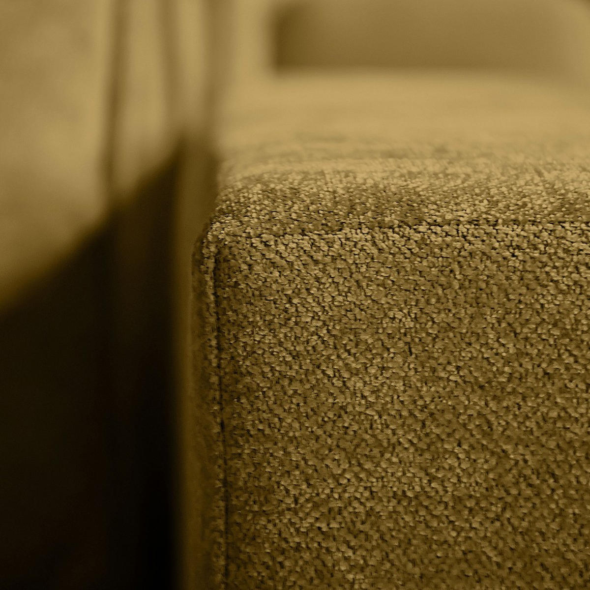 ECKSOFA Pablo ohne Schlaffunktion, mit abgerundeter Ottomane, rechts, Gelb, Velourstoff - Gelb, Textil (319/196cm) - Beautysofa