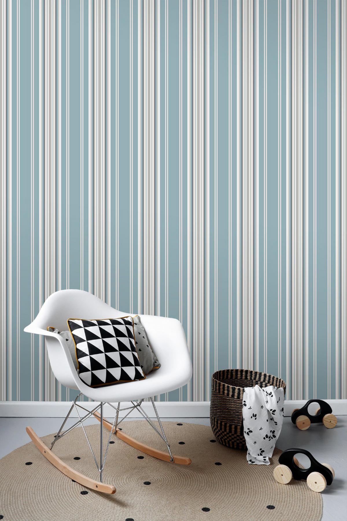 TAPETE Streifen 53 cm x 10.05 m - Blau, Papier (53/0.1cm) - ESTAhome