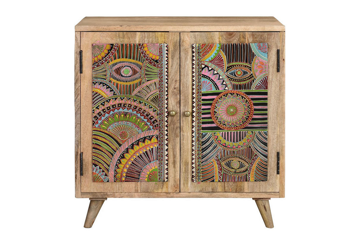 KOMMODE natürliches und mehrfarbiges Mangoholz - Braun, Holz (60/60/30cm) - Giner y Colomer