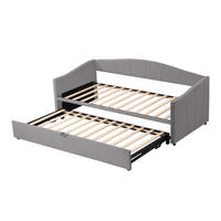 AUSZIEHBETT 90/180/200 cm DE-01743, in Grau, mit Lattenrost - Grau, Holz (90/200cm) - ComfortXL