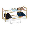SCHUHREGAL - Goldfarben, Kunststoff/Metall (70/33.5/26cm) - Relaxdays