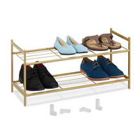 SCHUHREGAL - Goldfarben, Kunststoff/Metall (70/33.5/26cm) - Relaxdays