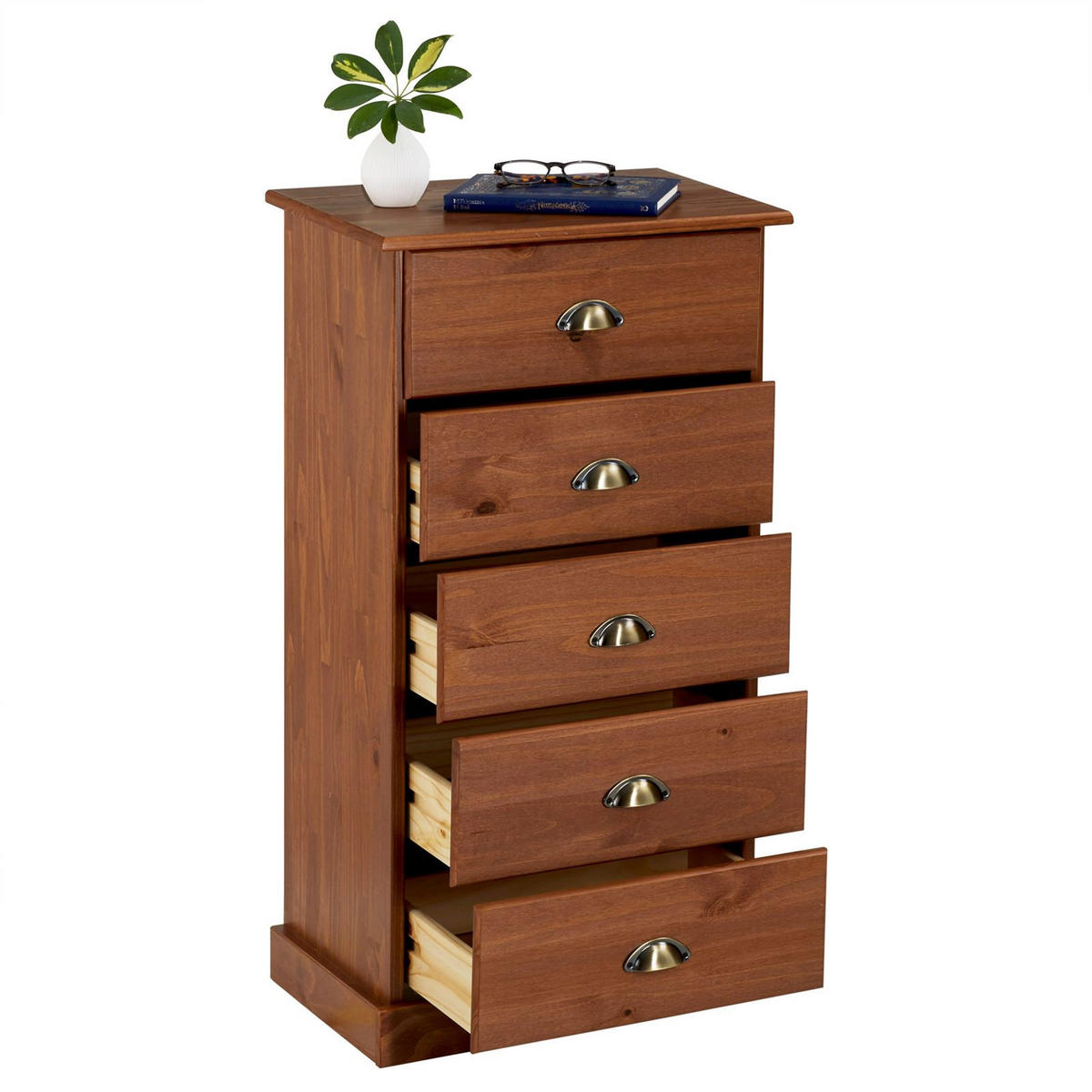 KOMMODE PARIS - Kastanienfarben, Holz (48/95/39cm) - IDIMEX