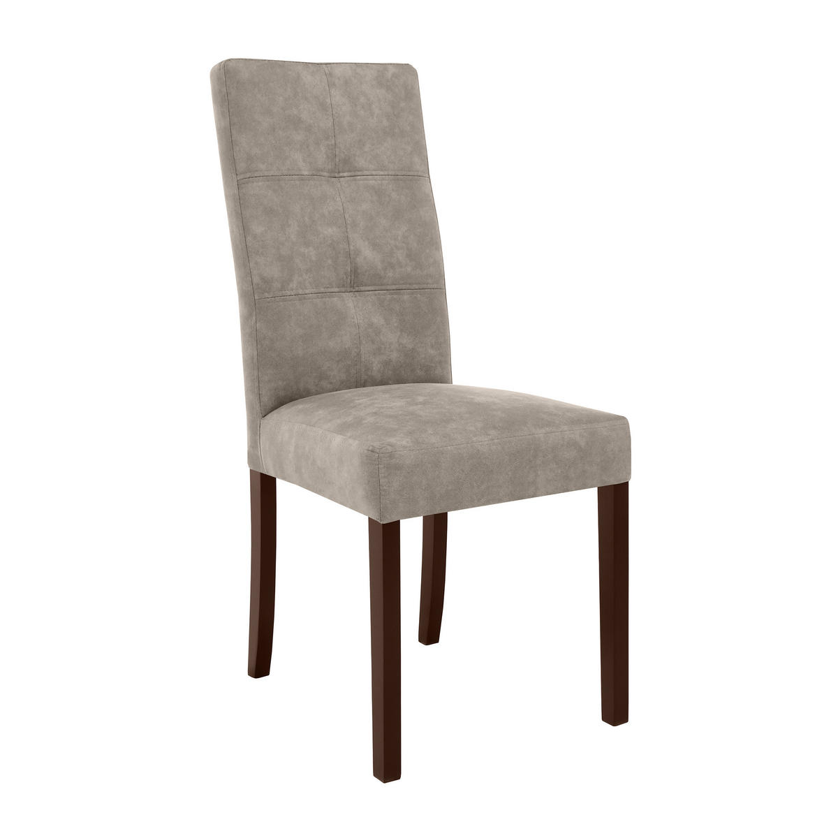 STUHL Solis mit wengefarbenen Holzbeinen, Polsterstuhl, Cappuccino - Wengefarben/Cappuccino, Holz (45/100/42cm) - Beautysofa