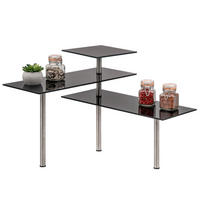 ECKREGAL, schwarz - Schwarz, Glas (42/34.5/42cm) - bremermann