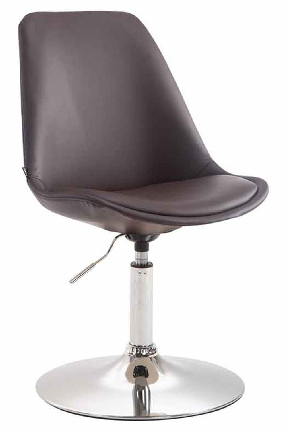 DREHSTUHL Lederlook braun - Chromfarben/Braun, Textil/Metall (48/76/57cm) - CLP