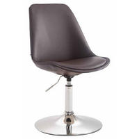 DREHSTUHL Lederlook braun - Chromfarben/Braun, Textil/Metall (48/76/57cm) - CLP