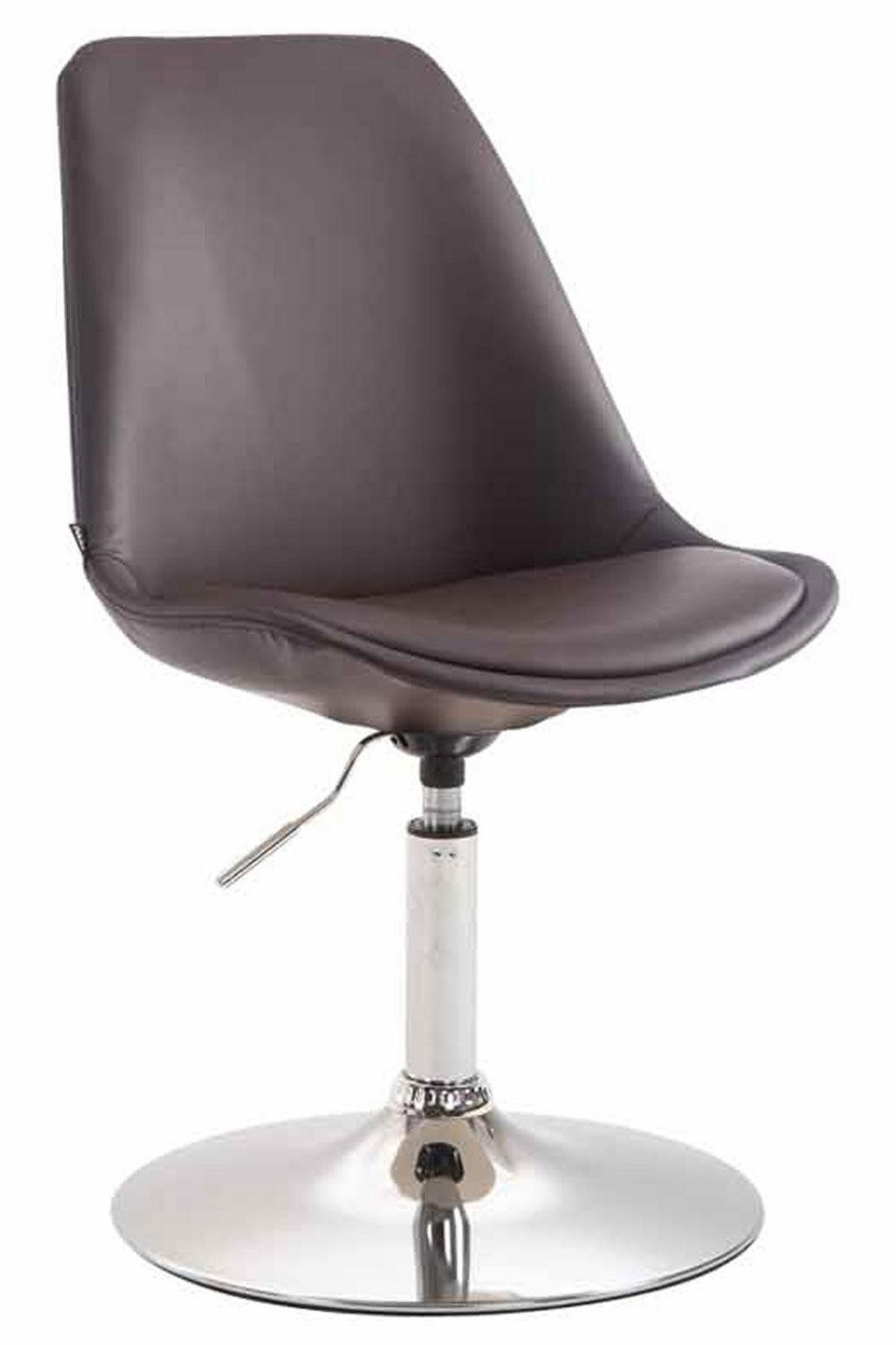 DREHSTUHL Lederlook braun - Chromfarben/Braun, Textil/Metall (48/76/57cm) - CLP
