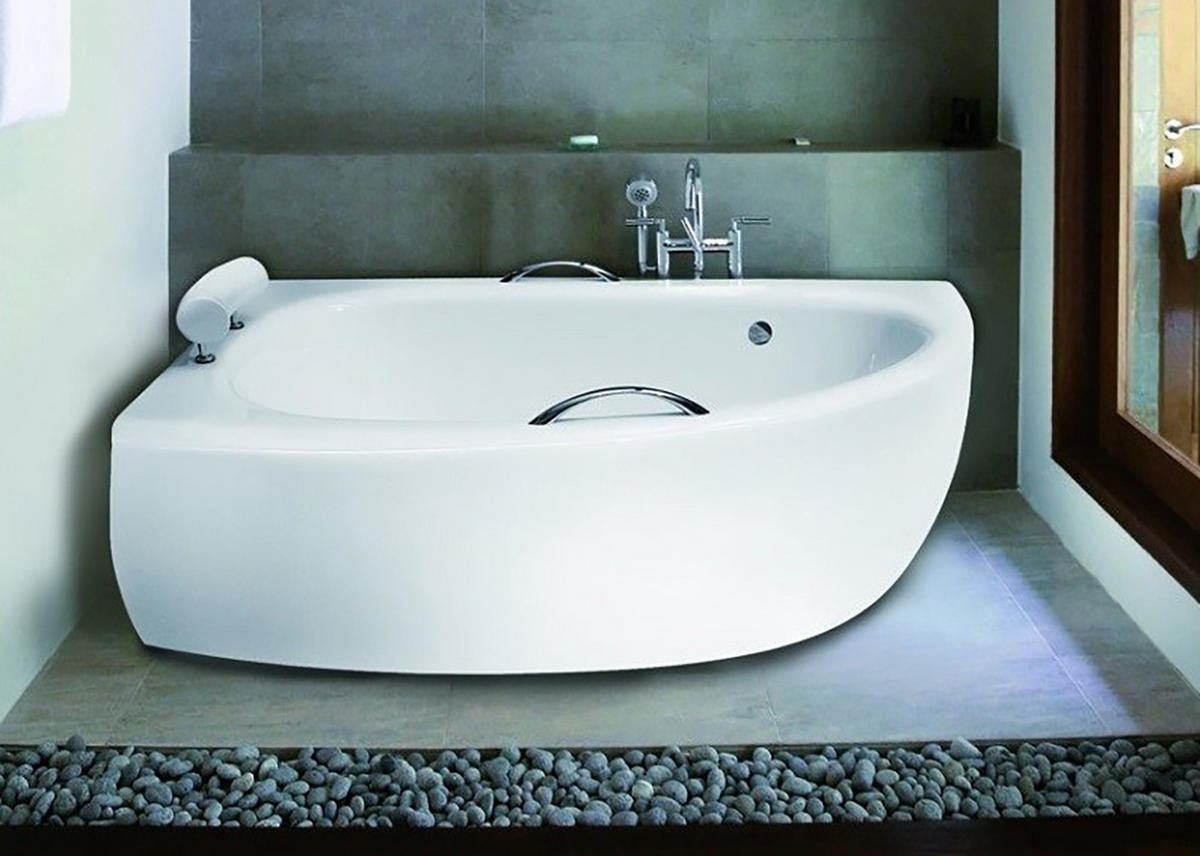 BADEWANNE Eckwanne MILENA PREMIUM 150/70 Links mit Schürze Ablauf Füße - Weiß, Kunststoff (70/53.5/150cm) - bad land