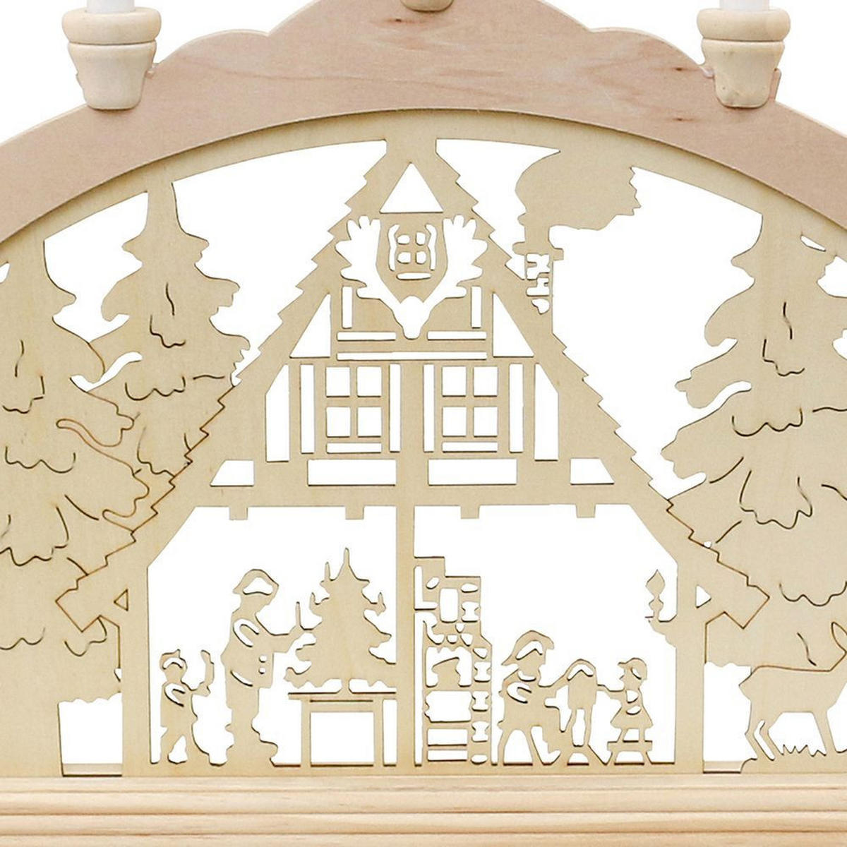 SCHWIBBOGEN Waldhaus 7-flammig - Multicolor, Holz (0.1/1/0.1cm) - Dekoteam24