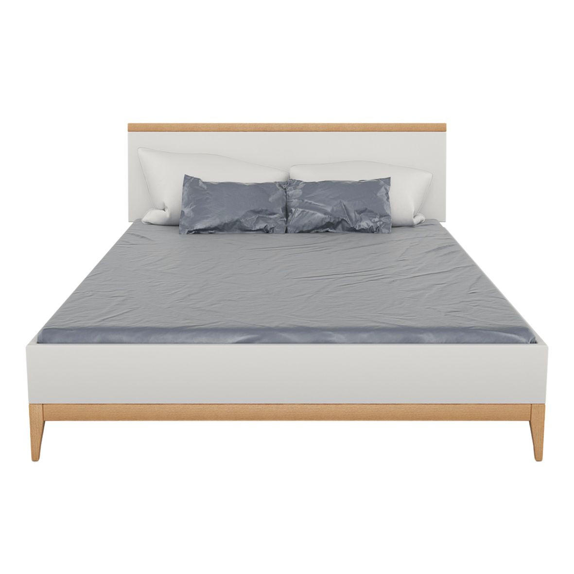 HOLZBETT Livia, Weiß/Naturfarben, 120x200 - Buchefarben/Weiß, Holz/Buchenholz (120/200cm) - Visby