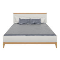 HOLZBETT Livia, Weiß/Naturfarben, 160x200 - Buchefarben/Weiß, Holz/Buchenholz (160/200cm) - Visby