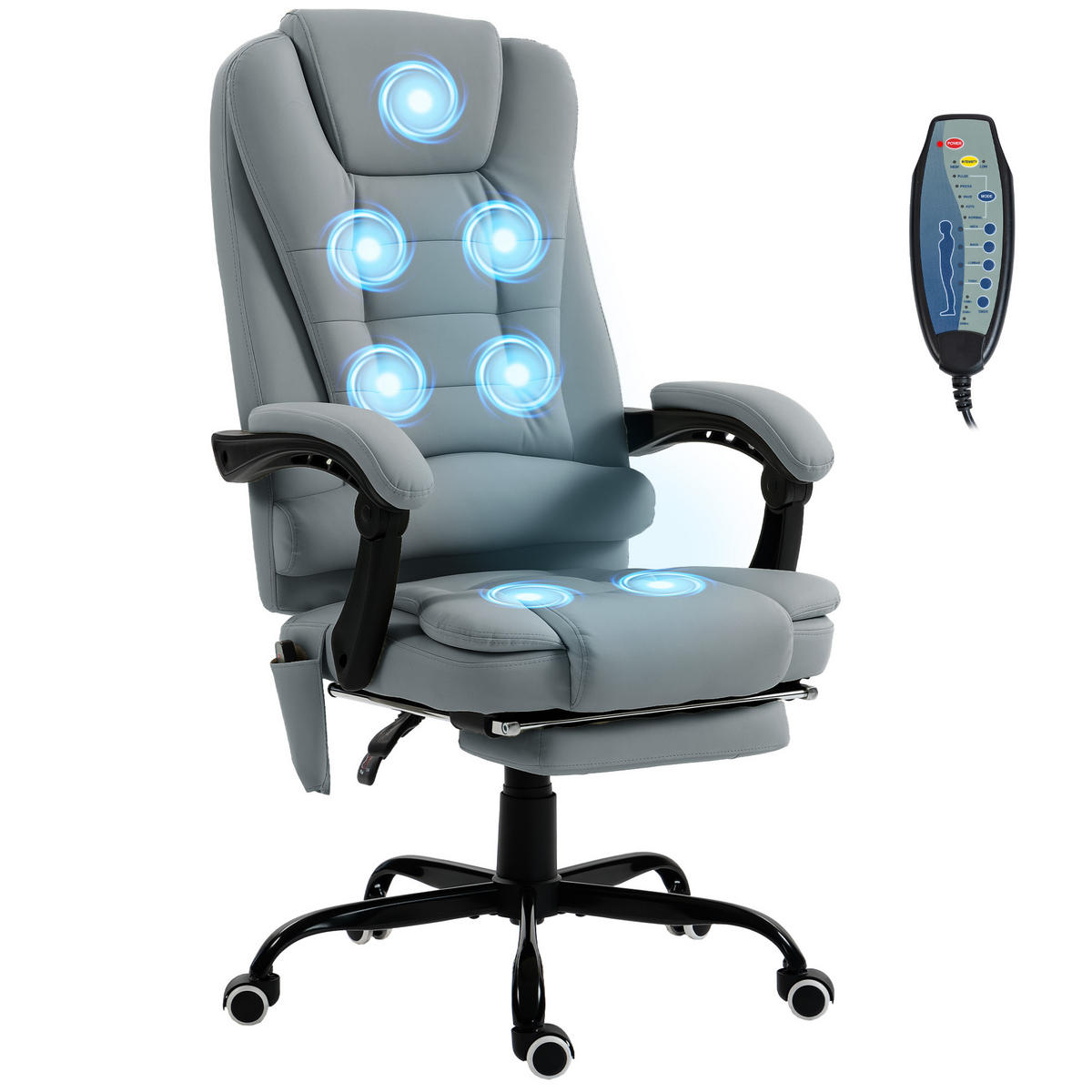 CHEFSESSEL DE-11832 7-Punkt-Massage & 155° Neigung Grau - Grau, Metall (79/121/67cm) - ComfortXL