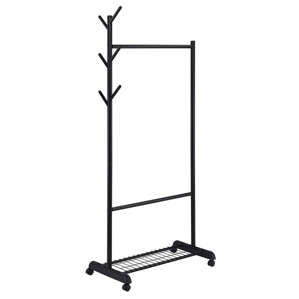 KLEIDERSTÄNDER AURIGO - Schwarz, Metall (81/185/44cm) - IDIMEX