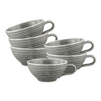 TEETASSEN Terra Sandbeige 140 ml 6er Set - Grau, Keramik (0.14L) - Seltmann Weiden