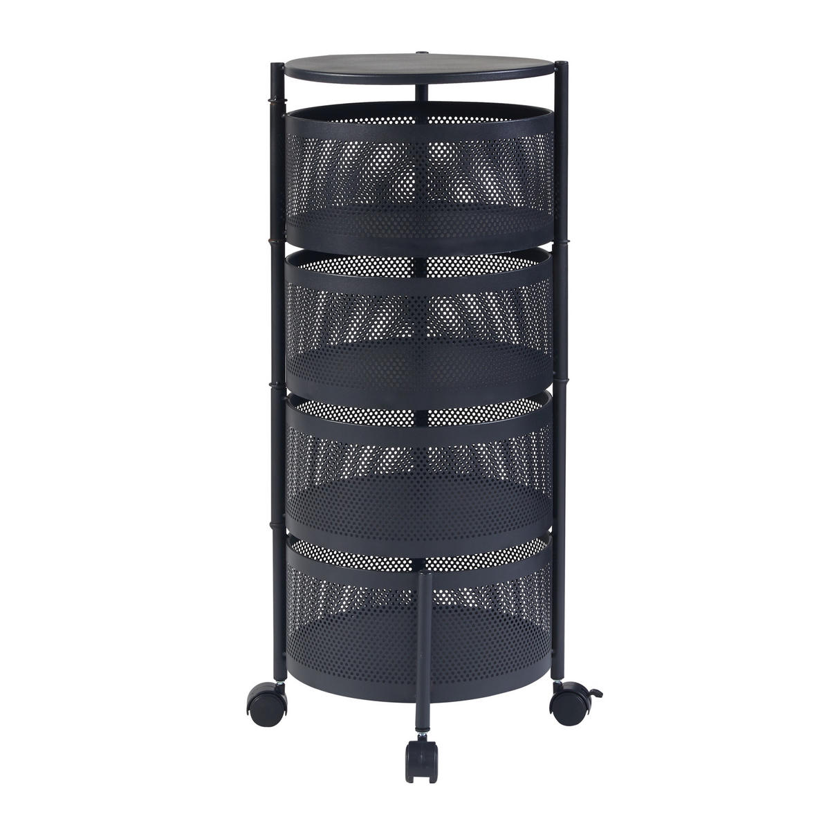 ROLLWAGEN Steigen - Schwarz, Metall (33/74.5/33cm) - [en.casa]