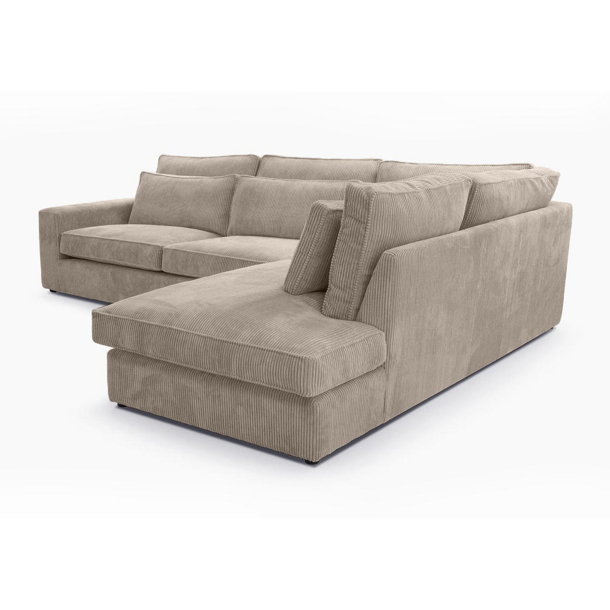 ECKSOFA Parma ohne Schlaffunktion cappuccino rechts - Schwarz/Cappuccino, Textil (314/224cm) - Beautysofa