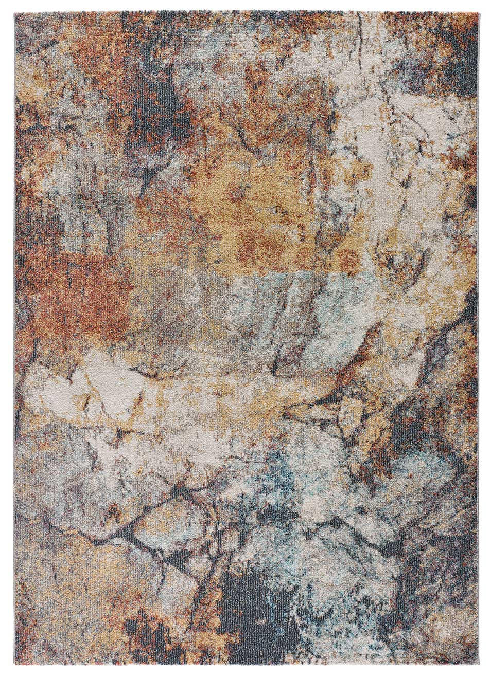 Atticgo Webteppich Mehrfarbig, Pastellblau, Rost, Beige 80x150 cm